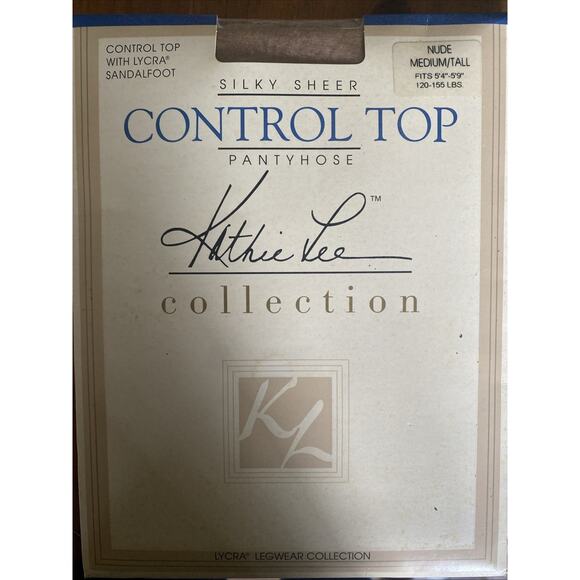 Kathie Lee Silky Sheer Control Top Lycra INude Pantyhose Med/Tall - Picture 1 of 2